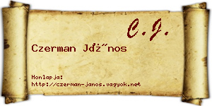 Czerman János névjegykártya